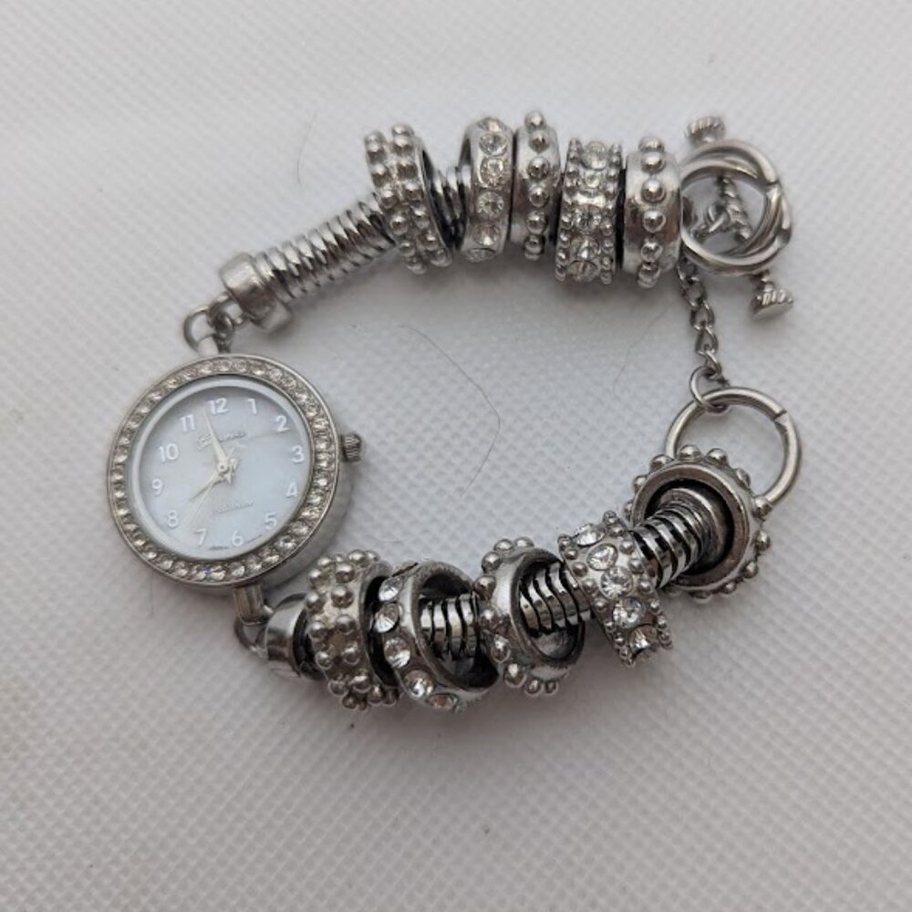 GENEVA PLATINUM 9123 Womens Watch w/ Rhinestones Japan Movt. Bracelet NEW BATT.